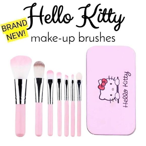 Hello Kitty Makeup Brushes Fashion Anime Sanrio Y2k Accessories Beauty Tools - Picture 1 of 7